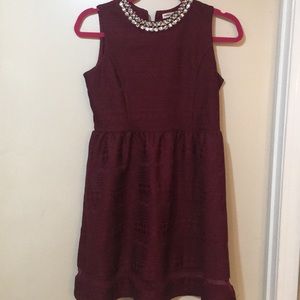 Monteau Girl Burgandy Sleeveless Dress Sz 14 (XL)